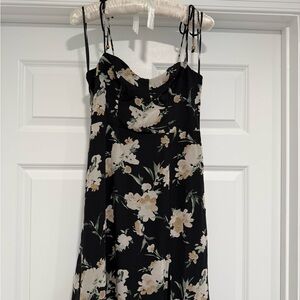 Petal & Pup Black Floral Strapless Dress